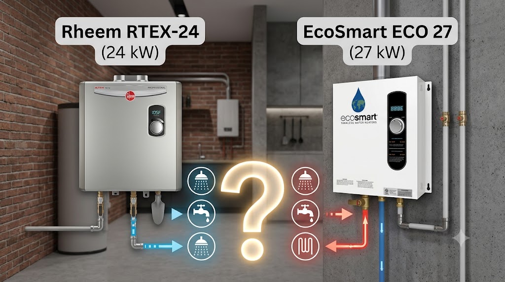 Rheem RTEX-24 vs EcoSmart ECO 27: Full Comparison